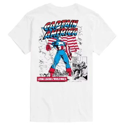 Мужская футболка с коротким рукавом Captain America Living Legend, белая
