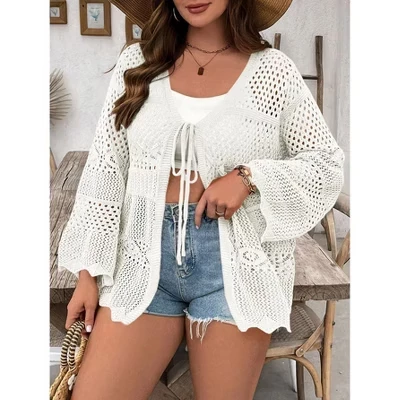 Женский кардиган BLUEMING больших размеров, белый