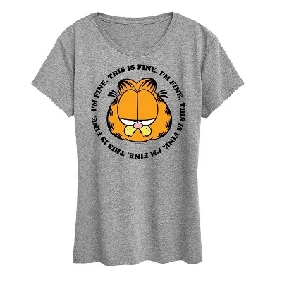 Женская футболка с коротким рукавом и рисунком I'm Fine This Is Fine