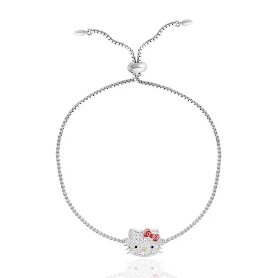 Официально лицензированный Sanrio Подлинный серебряный или позолоченный браслет-лариат с инкрустацией из серебра