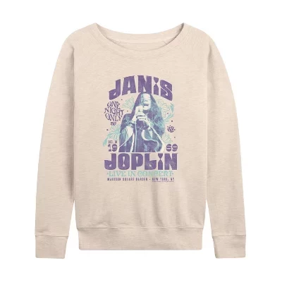 Women's -  - Janis In Concert Lightweight French Terry Wide Neck Long Sleeve Graphic Shirt birch