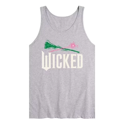 Мужская майка Wicked «Палочка и метла», серый меланж