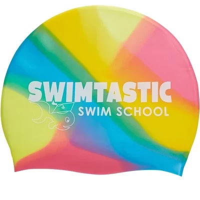 Многоцветная силиконовая шапочка для плавания Swimtastic multi color