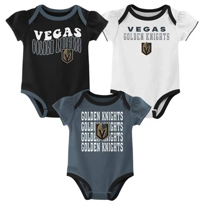 Разноцветные боди Vegas Golden Knights для маленьких девочек 3pk