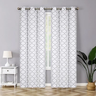 Комплект из 2 штор Kate Aurora Quatrefoil, серый