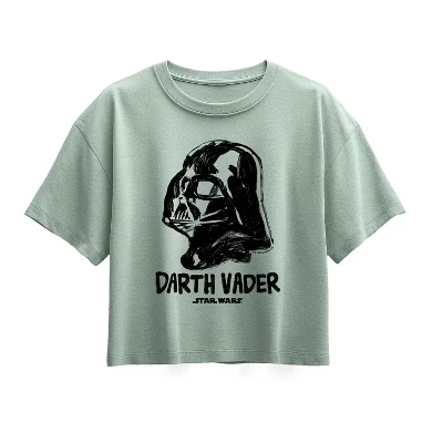 Sketch Darth Vader Short Sleeve Boxy Graphic T-Shirt seafoam