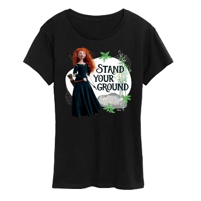 Женская футболка Merida Stand Your Ground с коротким рукавом и графическим принтом, черная