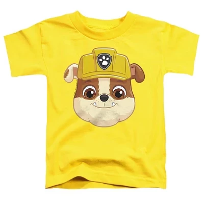 Футболка для маленьких мальчиков Paw Patrol Rubble с большим лицом, желтая