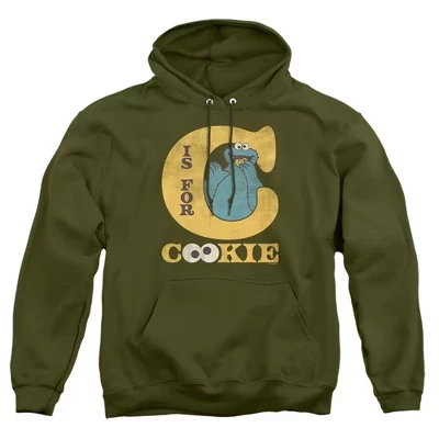 Мужское худи Sesame Street Cookie Monster, зеленое