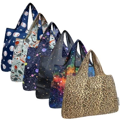 Большие складные нейлоновые многоразовые продуктовые сумки Tote, 6 упаковок cosmic dreams