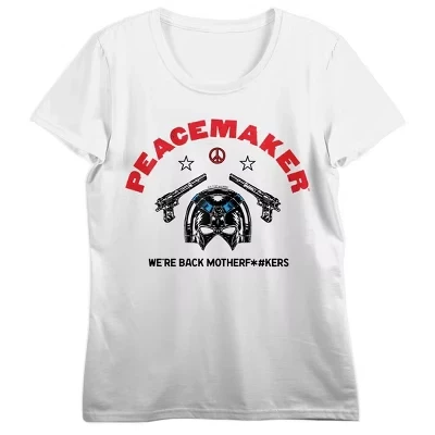 Женская футболка PeaceMaker We're Back Motherf*#kers, белая