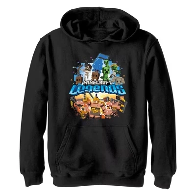 Худи для мальчиков Minecraft Постер легенд, черное