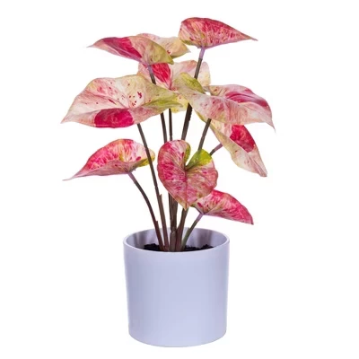 Искусственные листья Vickerman 29 см в горшке, красные