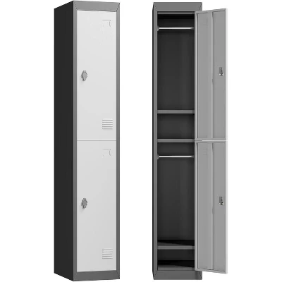 Металлический шкаф COZONY 180 см, 2 двери, черный