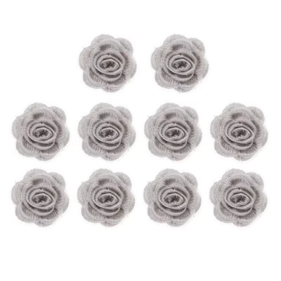 Термоклеевые цветочные аппликации Unique Bargains, 10 шт., серые