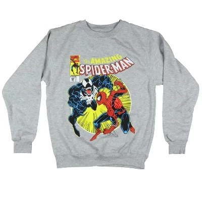 Мужская толстовка Marvel The Amazing с изображением Человека-паука, пуловер в стиле комиксов, серый