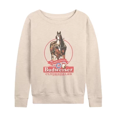 Women's -  - World Renowned Lightweight French Terry Wide Neck Long Sleeve Graphic Shirt birch