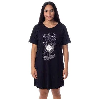 Женская ночная рубашка Harry Potter «Marauder's Map», черная