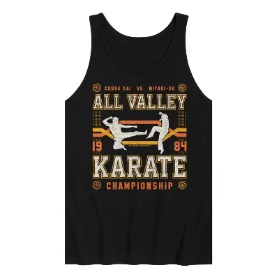 Мужская майка с рисунком чемпиона All Valley по каратэ, черная