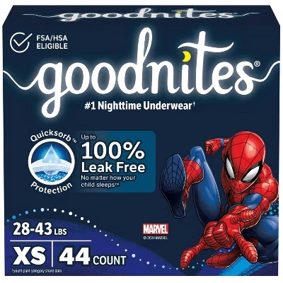 Для мальчиков ночные одноразовые впитывающие трусики Goodnites