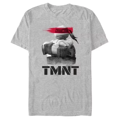 Мужская черно-белая футболка с логотипом Raphael TMNT athletic heather