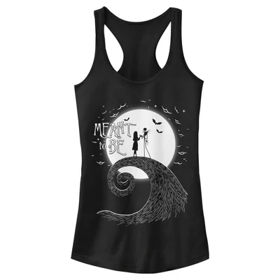 Женская майка для юниоров на Хэллоуин Jack Skellington Sally Meant to Be Racerback черного цвета