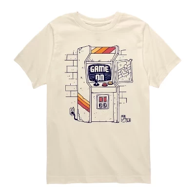 Arcade Scene Short Sleeve Graphic T-Shirt cream