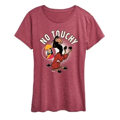 Женская футболка «No Touchy», бордовая