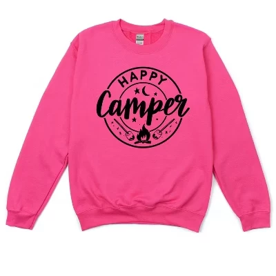 Женская толстовка Happy Camper Marshmallows Gildan Sweatshirt малиновая