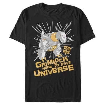 Мужская футболка Grimlock Saves the Universe, черная