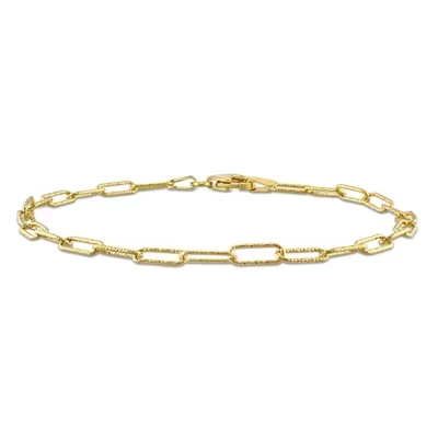 EVERLY JEWELRY |Модный браслет-цепочка на скрепках диаметром 3 мм из серебра - Несколько вариантов цвета металла желтый