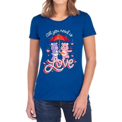 Women's : Unlock The Magic All You Need Is Love Valentine T-Shirt royal