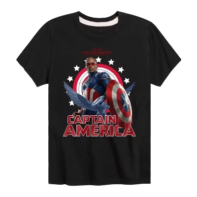 Captain America Sam Wilson Short Sleeve Graphic T-Shirt black