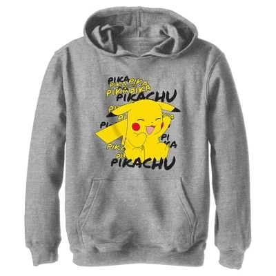 Мальчиковое худи Pokémon с Пикачу, серый меланж