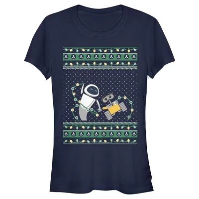 Женская футболка Wall-E Ugly Christmas Robots для юниорок