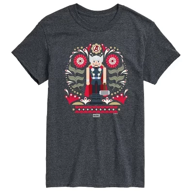 Мужская футболка с коротким рукавом Thor Nutcracker и графическим рисунком heather charcoal
