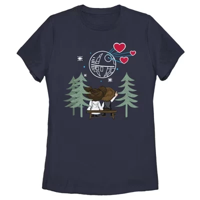 Женская футболка Star Wars «Хан и Лея», синяя