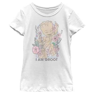 Футболка для девочек «Стражи Галактики» Groot, белая