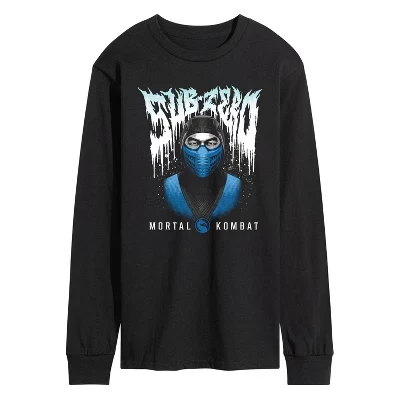 Мужская футболка Sub Zero Metal с длинным рукавом и графическим рисунком, черная