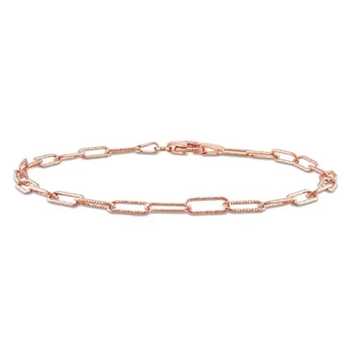 EVERLY JEWELRY |Модный браслет-цепочка на скрепках диаметром 3 мм из серебра - Несколько вариантов цвета металла розовый