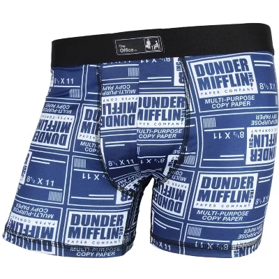 Мужские трусы-боксеры фирмы Dunder Mifflin Paper Inc., нижнее белье синего цвета