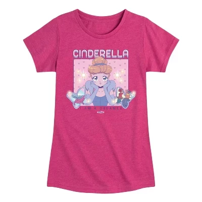 Приталенная футболка Cinderella I Am A Dreamer с коротким рукавом и рисунком цвета Хизер фуксия
