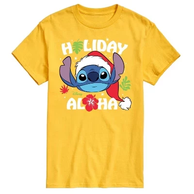 Мужская футболка Lilo & Stitch Holiday Aloha, желтая