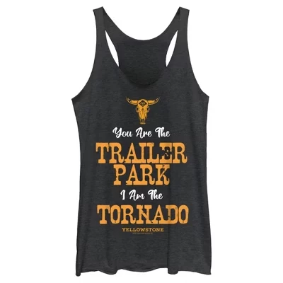 Женская майка Yellowstone Trailer Park, черный меланж