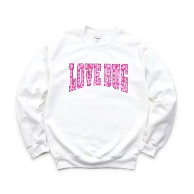Женская толстовка с рисунком Love Bug Hearts белого цвета