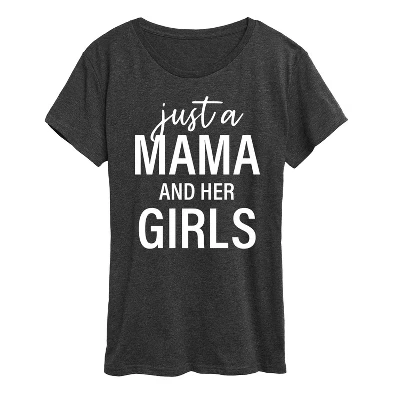 Женская футболка Just A Mama And Her Girls с коротким рукавом и рисунком в виде верескового угля