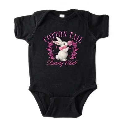 Детское боди с коротким рукавом и рисунком Bubblegum Bunny Club Bubblegum - черный