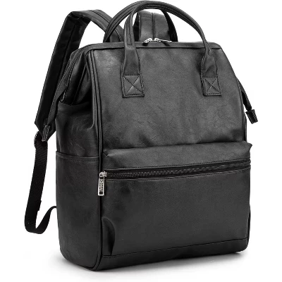 Wide-Open Laptop Backpack for 15.6 Inch - Travel & Outdoor Backpack, Floral Design. black
