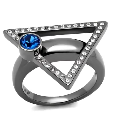 Женское кольцо SlickBlue, треугольник, черное