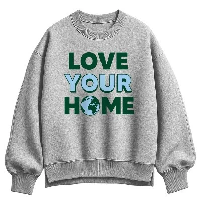 Женский свитшот Instant Message Love Your Home, серый